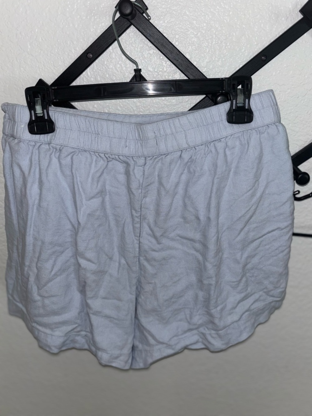 Abercrombie Fitch Womens Linen Shorts Size Large Elastic Waist Light Blue - Picture 4 of 4